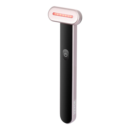 PIBU Glow Wand red light therapy device features and 180-degree rotating head detail
